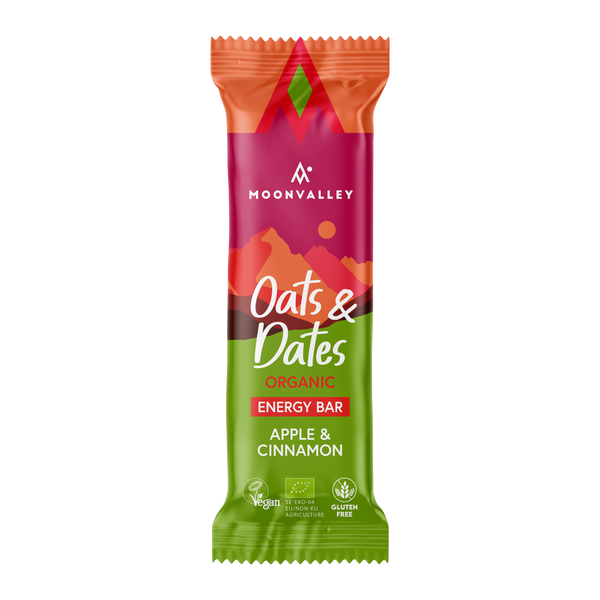 Single Moonvalley Apple & Cinnamon energy bar.