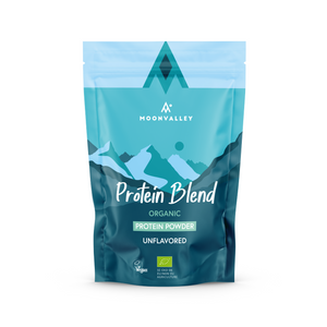 750g bag of Moonvalley Organic Vegan Protein Blend, unflavoured.