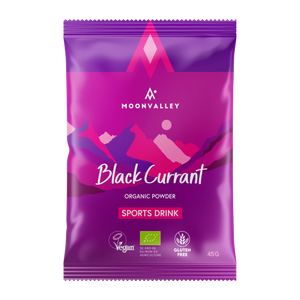 Moonvalley organic sports drink with black currant, 12-pack.
