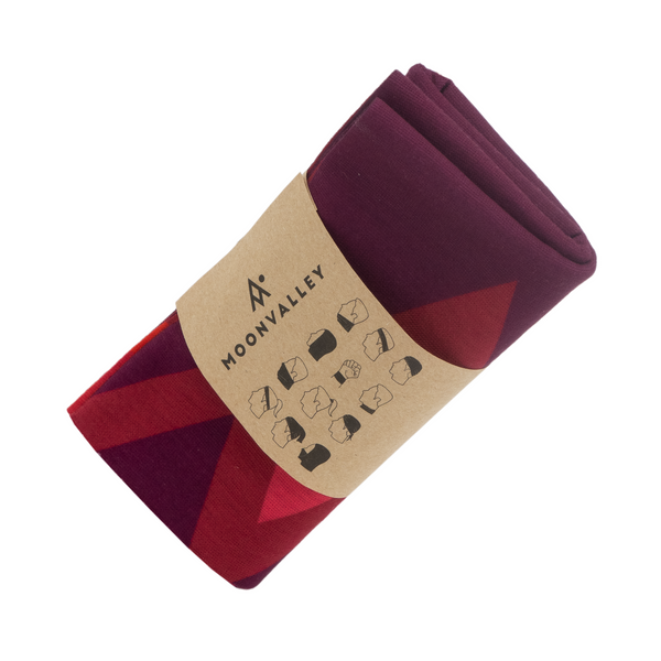Red Moonvalley Mountain Tube folded with branding label.